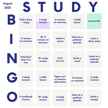 STUDY BINGO